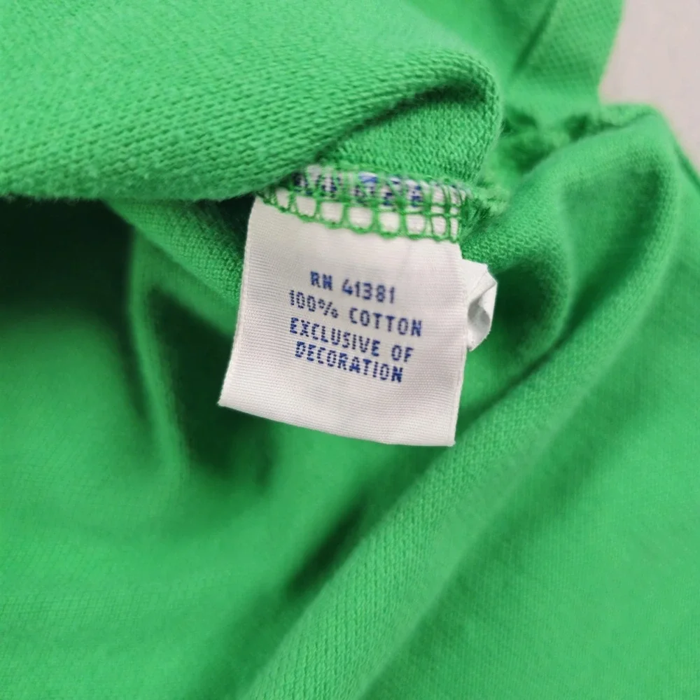 Polo Ralph Lauren Mens XXL Green Mesh Polo Shirt Orange Pony Short Sleeve